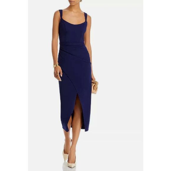 AQUA Wrap Hem Midi Dress Size 4 - Picture 1 of 6